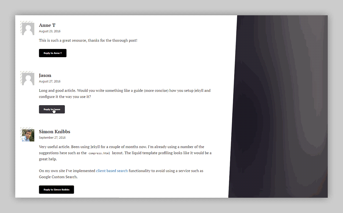 Comment replies in action