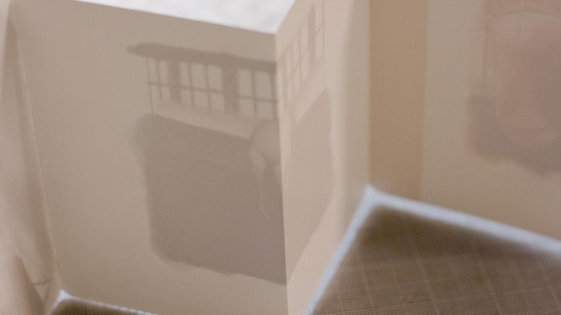 Photograph of a paper bleed-through