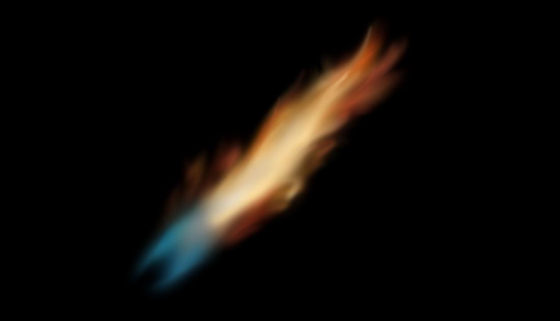 blended ink to create flames