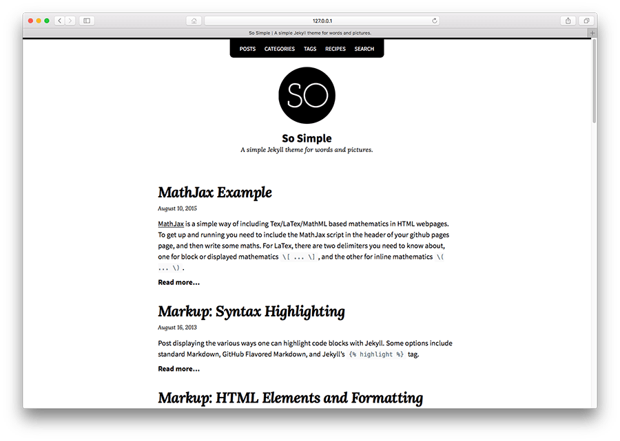 list of posts layout example