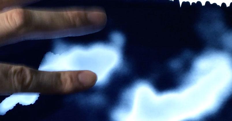 lightening the background with a finger and white