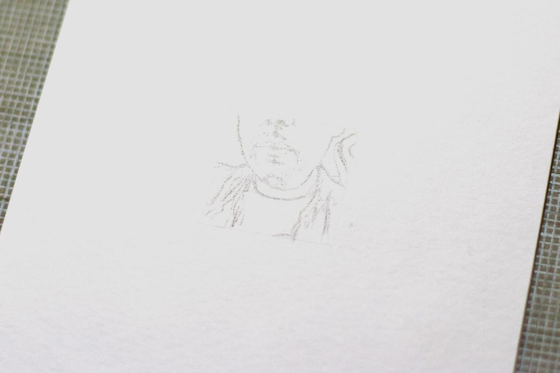 Pencil sketch work in process