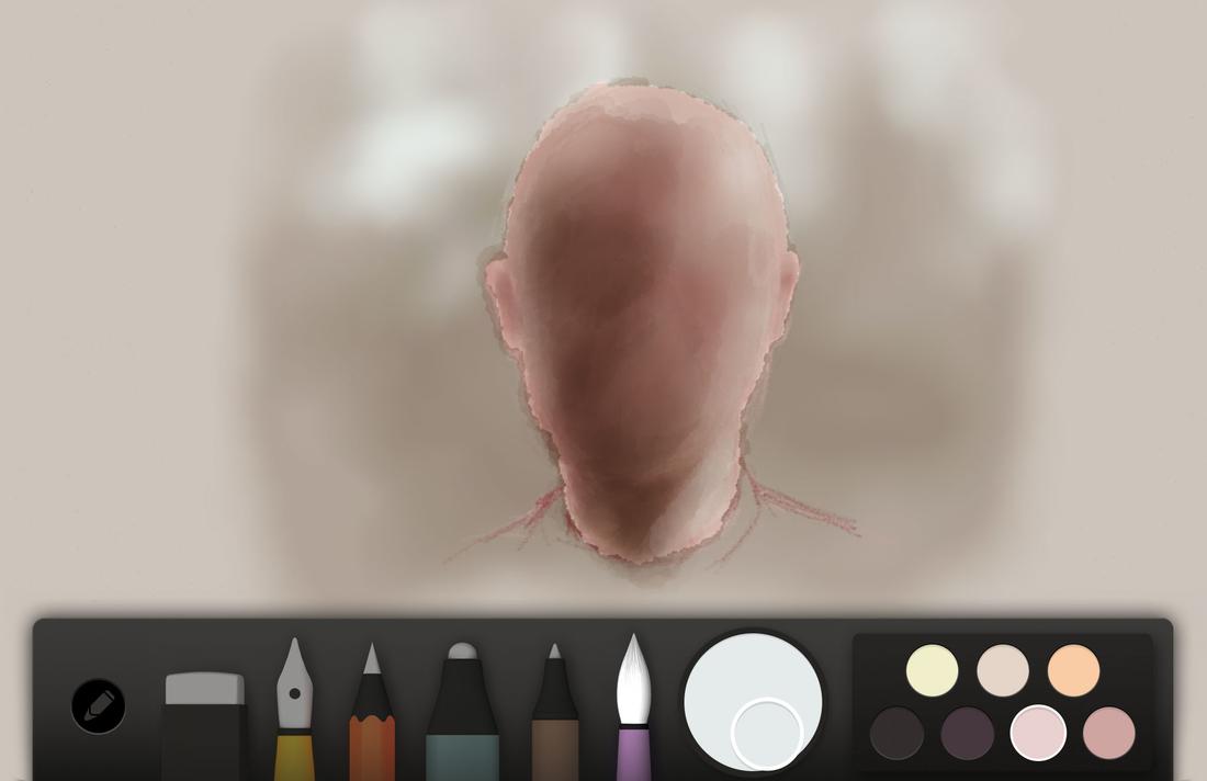 painting shadows on a face