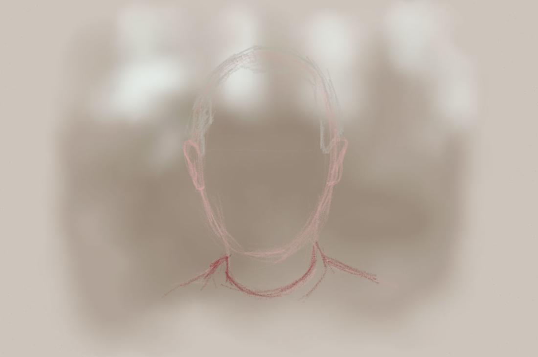 outline sketch of a face