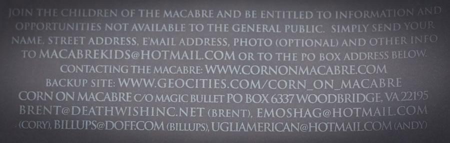 Detail photo of liner notes set in Trajan