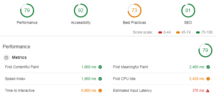 Made Mistakes audit results before optimizations