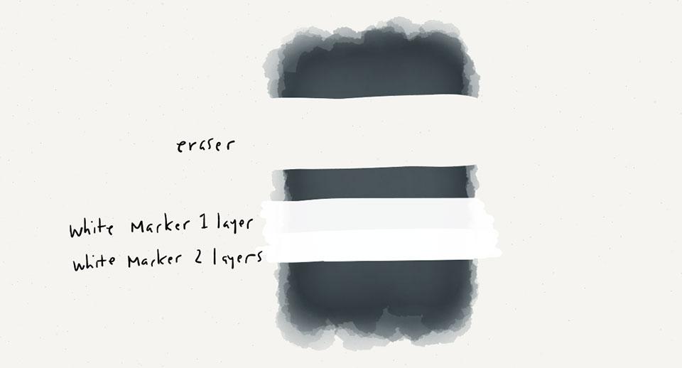 Paper Eraser tool compared against marker lines screenshot