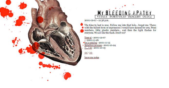 Splash screen for an early personal website