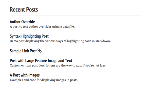 Plain text post list