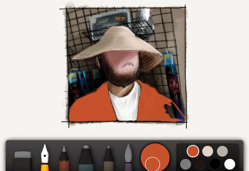 Screenshot of a PaperFaces drawing