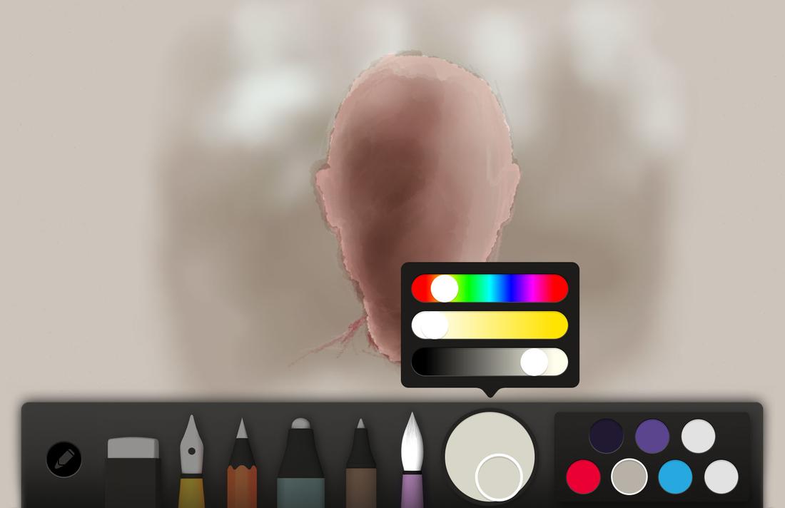 painting shadows on a face