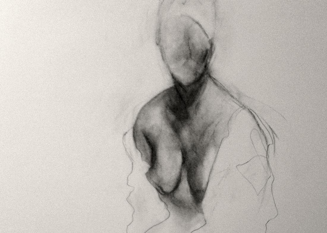 strokes made with charcoal and real paper