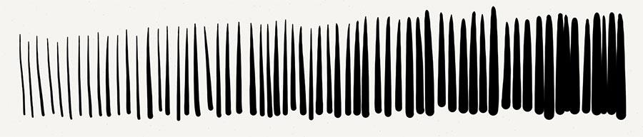 Parallel hatching varying line widths example