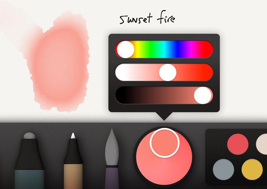 screenshot of sunset red orange color mix