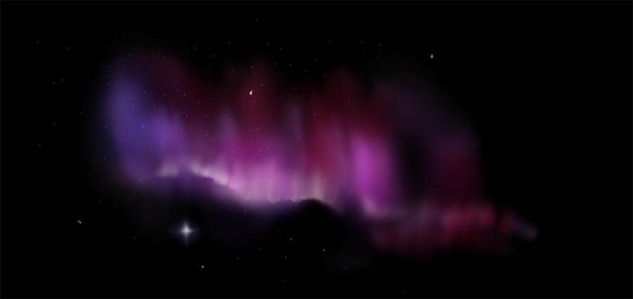 a blended aurora in space