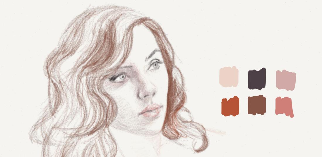 hatching lightly around the eyes