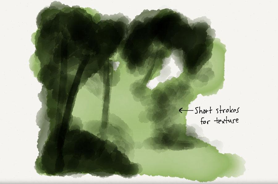 screenshot of leaf texture strokes