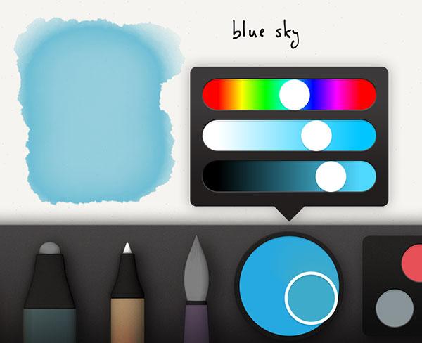 screenshot of blue sky color mix