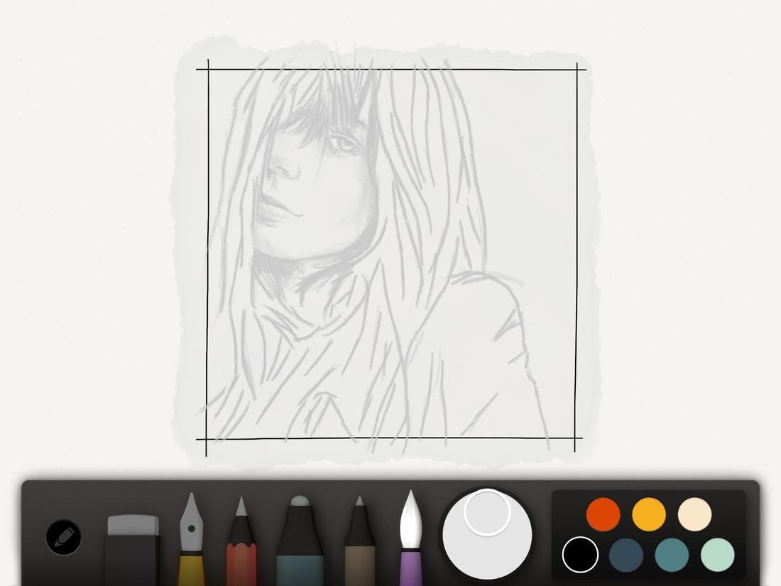 Pencil sketch to rough out the composition