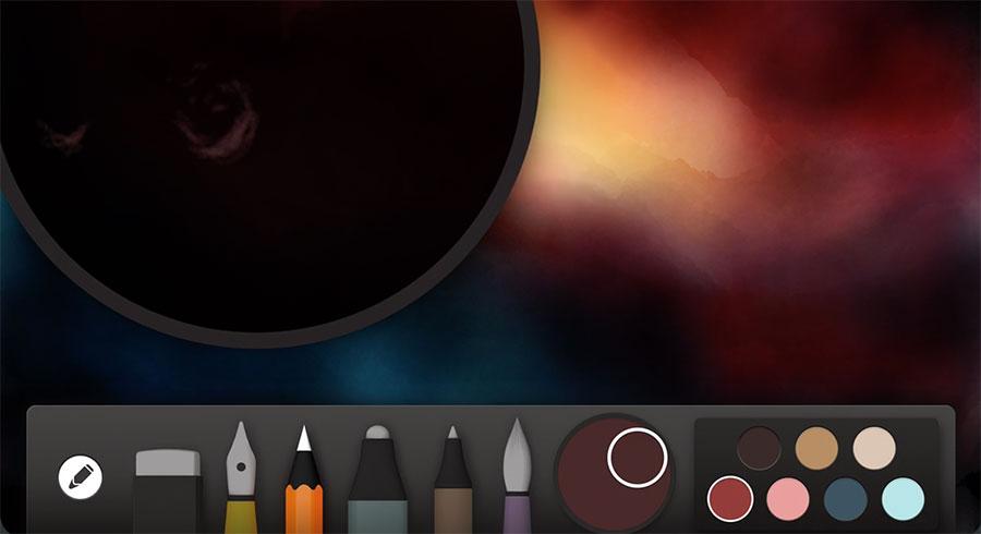 screenshot of planet details drawn with pencil