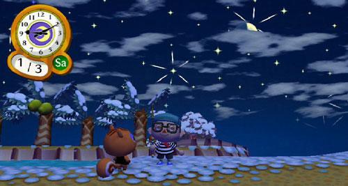 Animal Crossing residents looking at stars