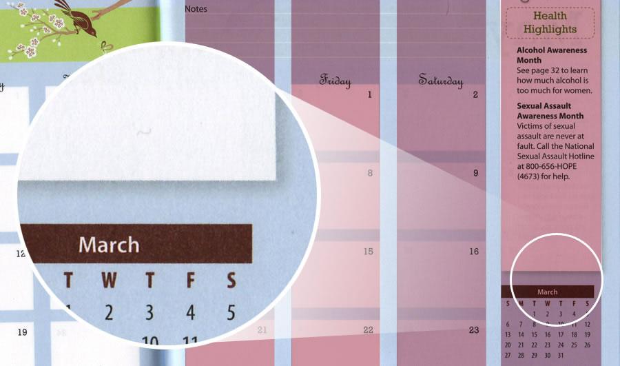 OWH calendar pages and nice subdued drop shadows