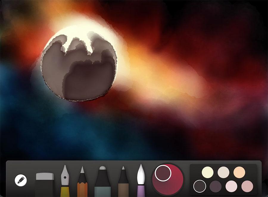 screenshot of painting a planet