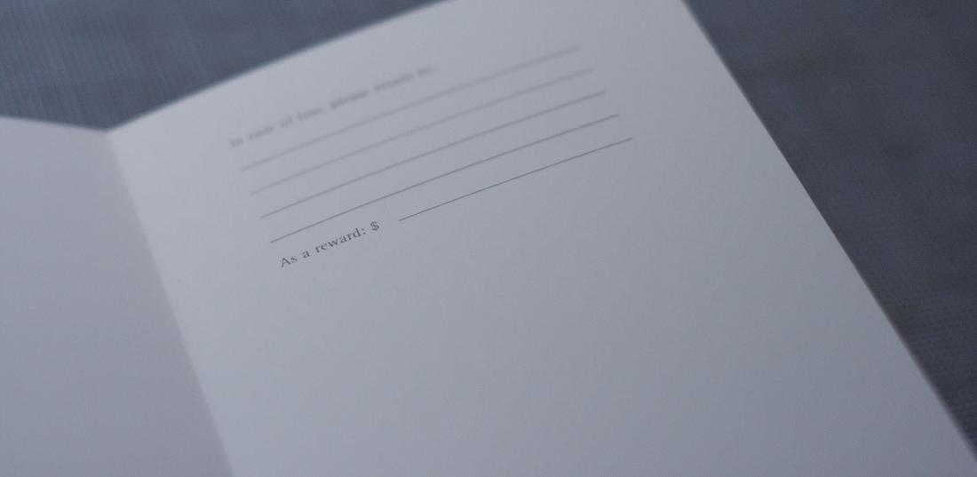 Inside Paper Moleskine book "As a reward $" page