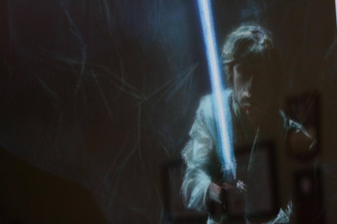 Detail shot of Luke Skywalker illustration