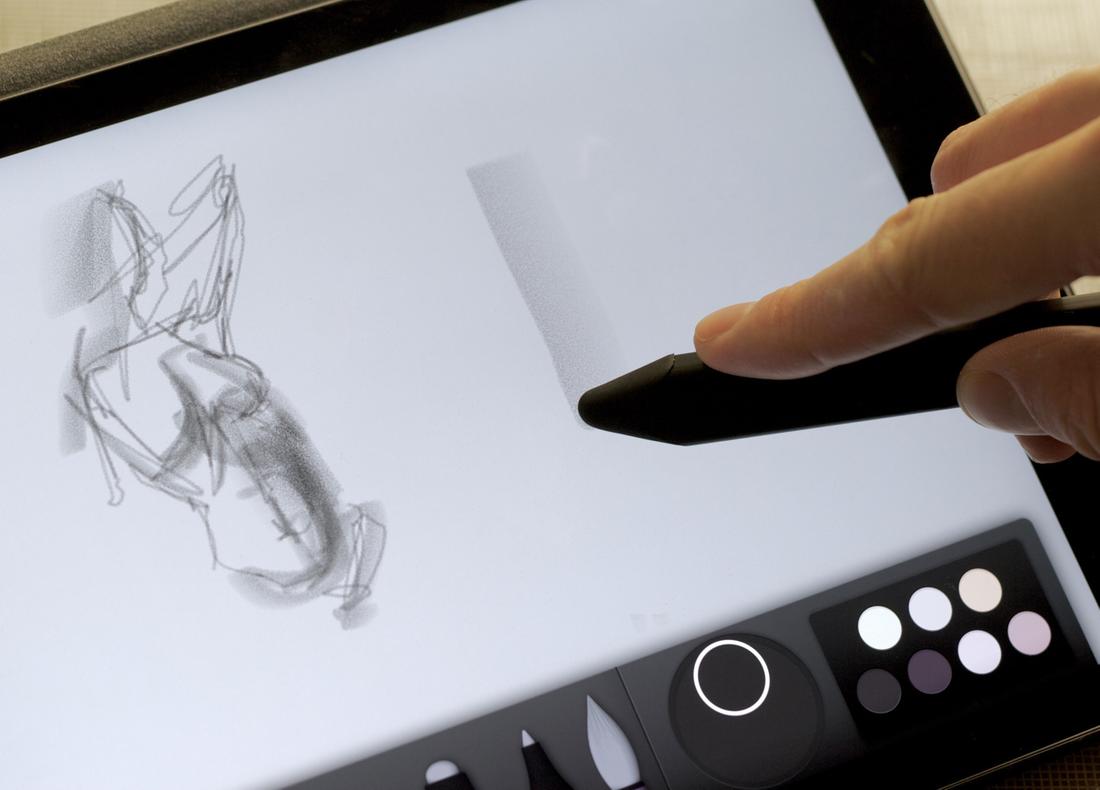 wide sketch strokes with Pencil and Paper app