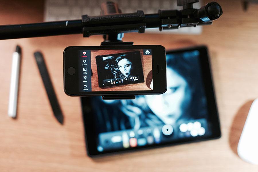 iPad drawing time lapse setup