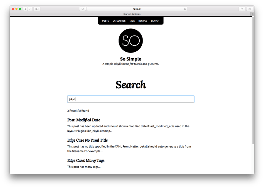 search layout example