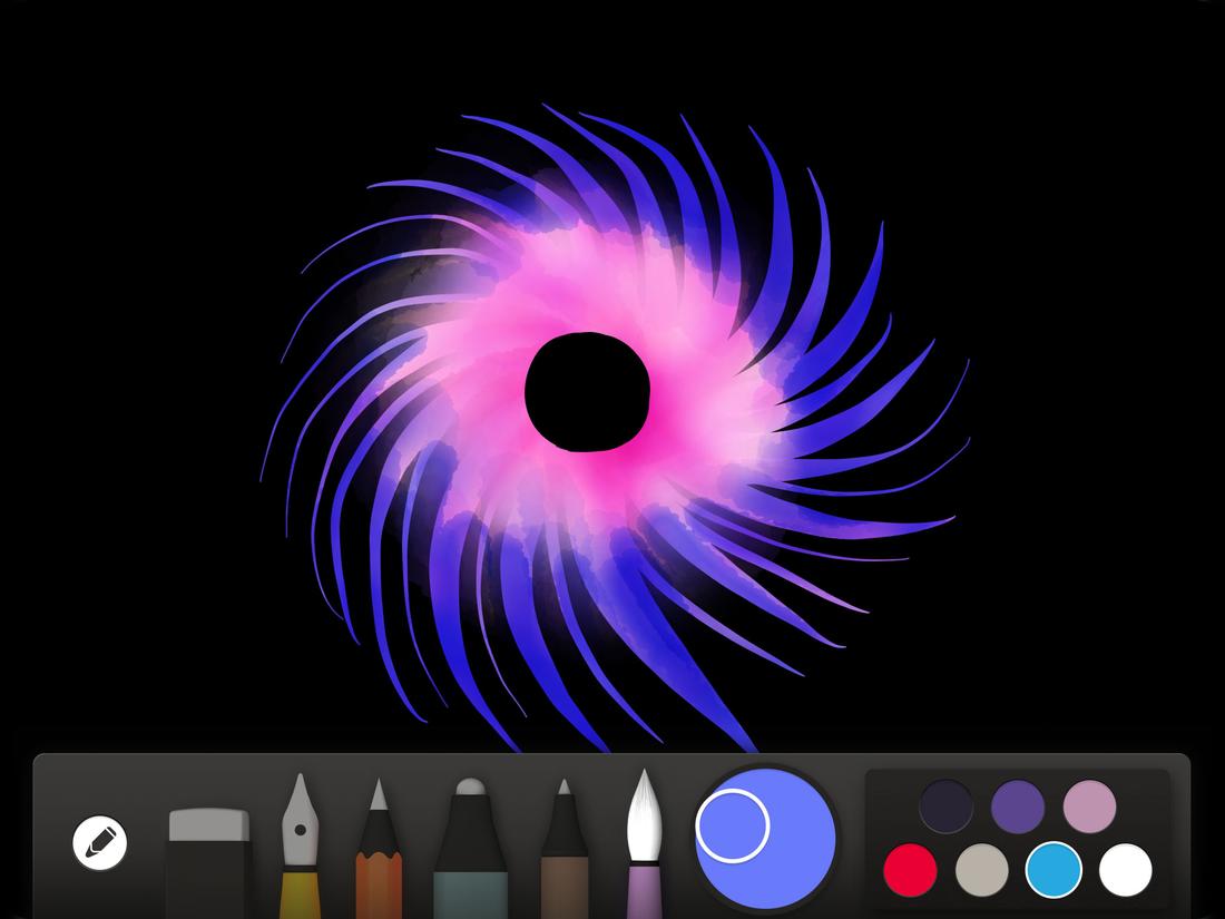 screenshot of drawing a black hole step 2