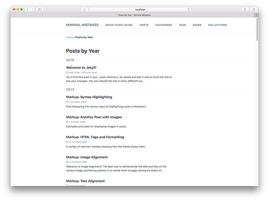 archive layout example