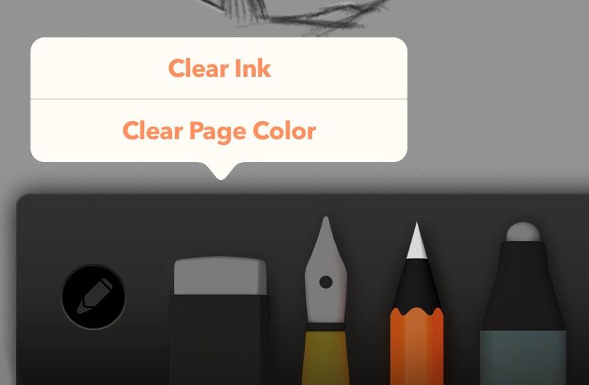 screenshot of Paper's clear page color option